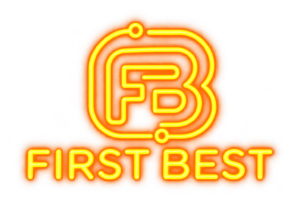 FIRST BEST — monogramme FB lumineux jaune