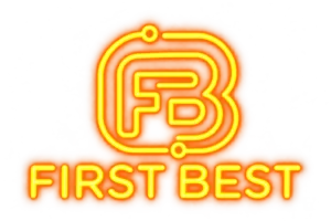 FIRST BEST — monogramme FB lumineux jaune